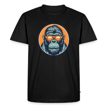 Gorille avec lunettes de soleil, singe, primate - T-shirt Premium bio Homme - noir - Devant - Nico (187cm)