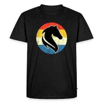 Vintage Retro Horse Sunset For Horse Lovers - Men's Premium Organic T-Shirt - black - Front - Nico (187cm)