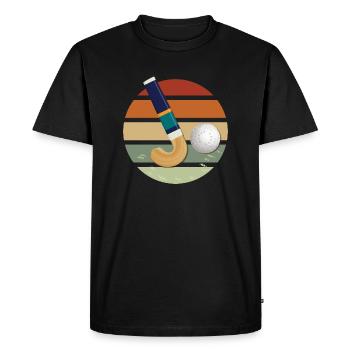 Retro Hockey Stick Hockey sur gazon Hockey en salle - T-shirt Premium bio Homme - noir - Devant - Nico (187cm)