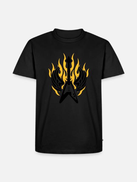 guitar wing flame - T-shirt Premium bio Homme - noir