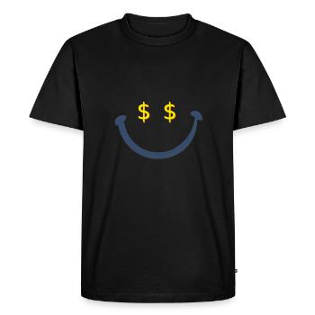 dollar smile - Men's Premium Organic T-Shirt - black - Front - Nico (187cm)