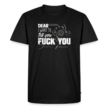 Cancer defeats gift fighter disease leukemia - Men's Premium Organic T-Shirt - black - Front - Nico (187cm)