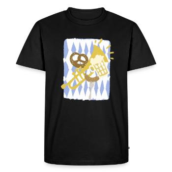 Bavaria Flag Party Volksfest Illustration - Men's Premium Organic T-Shirt - black - Front - Nico (187cm)