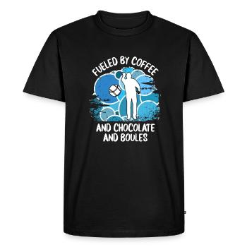 Boule Pétanque Boccia Boules Chocolat - T-shirt Premium bio Homme - noir - Devant - Nico (187cm)