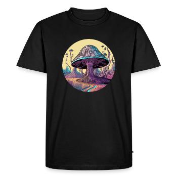 Vallée des champignons psychédéliques - T-shirt Premium bio Homme - noir - Devant - Nico (187cm)