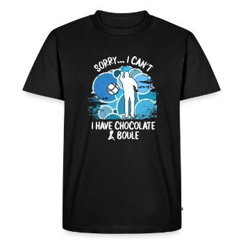 Boule Pétanque Boccia Boules Chocolat - T-shirt Premium bio Homme - noir - Devant - Nico (187cm)