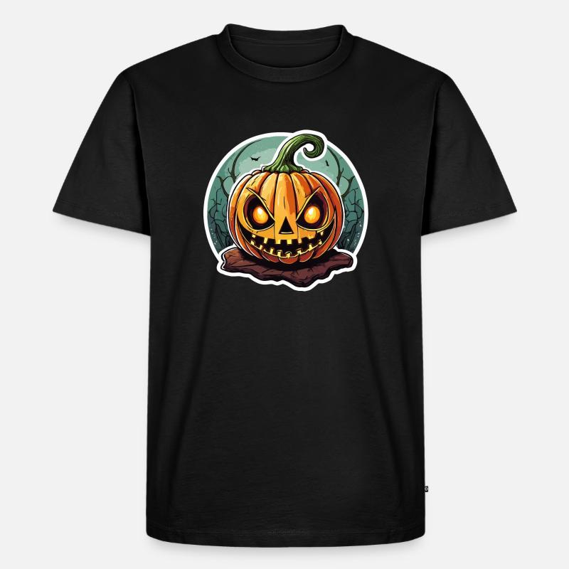 Finsterer Jack o' Lantern Kürbis - Männer Premium Bio T-Shirt - Schwarz
