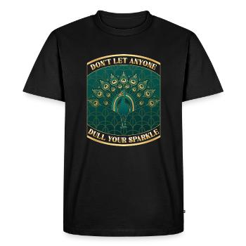 Peacock Art Déco Ne laissez personne ternir votre éclat - T-shirt Premium bio Homme - noir - Devant - Nico (187cm)