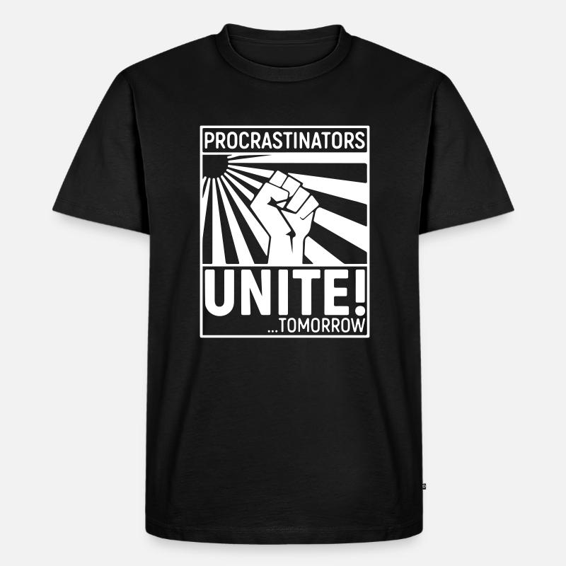 Procrastinators Black - Männer Premium Bio T-Shirt - Schwarz