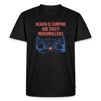 Feu de camp et guimauves Camping Foodie Camper - T-shirt Premium bio Homme - noir - Devant - Nico (187cm)