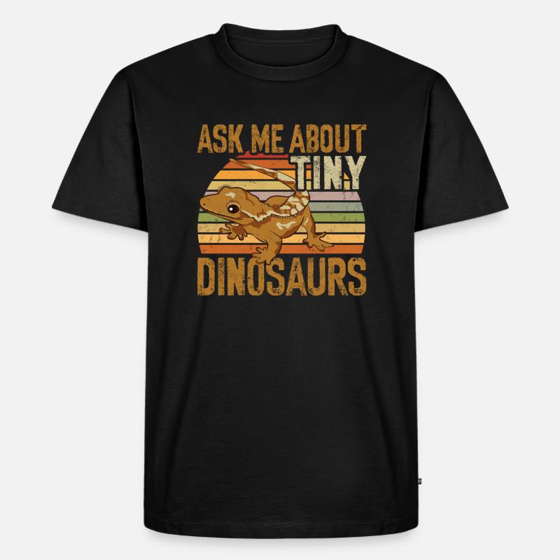 Kronengecko Eidechse Reptil Herpetologe - Männer Premium Bio T-Shirt - Schwarz