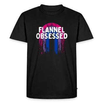 Flanelle obsédée bisexuelle LGBTQ Bi Pride Outfit - T-shirt Premium bio Homme - noir - Devant - Nico (187cm)
