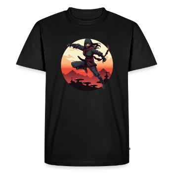 Charmant combattant ninja I Ninja Girl I Ninja - T-shirt Premium bio Homme - noir - Devant - Nico (187cm)