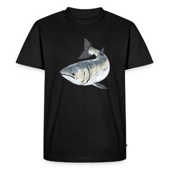 Pêche au saumon Pêcheur de saumon - T-shirt Premium bio Homme - noir - Devant - Nico (187cm)