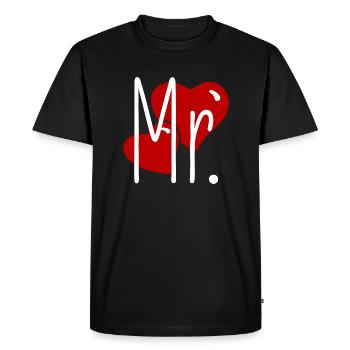 Look assorti Mr et Mme Saint-Valentin paire assortie - T-shirt Premium bio Homme - noir - Devant - Nico (187cm)