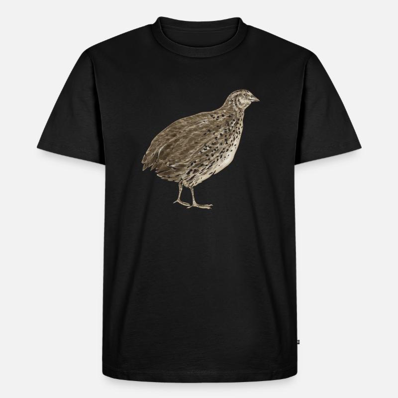 Wachtel Vogel - Männer Premium Bio T-Shirt - Schwarz