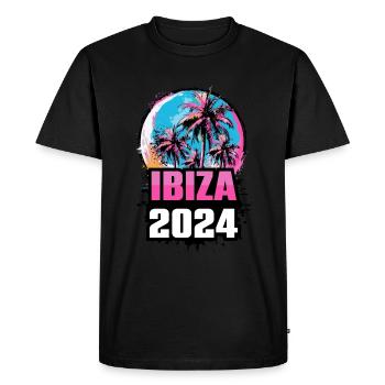 Palmiers d’Ibiza 2024 - T-shirt Premium bio Homme - noir - Devant - Nico (187cm)