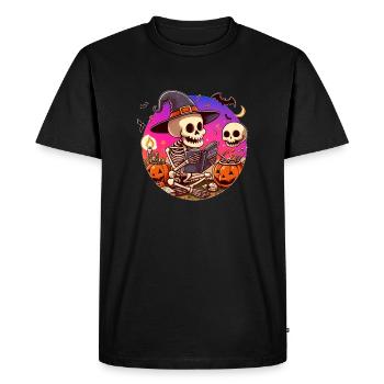 Mr. Bone Spooky Halloween 3 - Men's Premium Organic T-Shirt - black - Front - Nico (187cm)