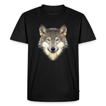 loup - T-shirt Premium bio Homme - noir - Devant - Nico (187cm)