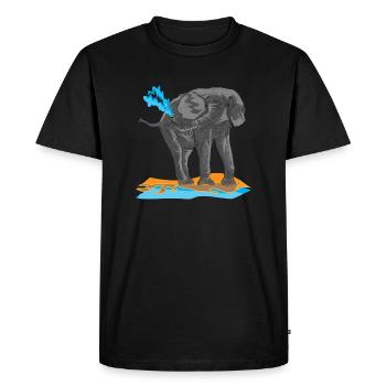 Éléphant proboscis pachyderm afrique ivoire kenya - T-shirt Premium bio Homme - noir - Devant - Nico (187cm)