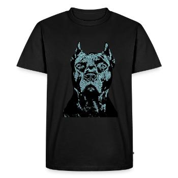 Chien de combat bouledogue Cane Corso tête de chien - T-shirt Premium bio Homme - noir - Devant - Nico (187cm)