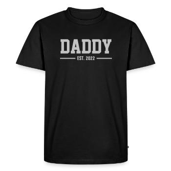 PAPA EST. 2022 - PAPA DEPUIS - DEVENIR PÈRE - BÉBÉ - T-shirt Premium bio Homme - noir - Devant - Nico (187cm)