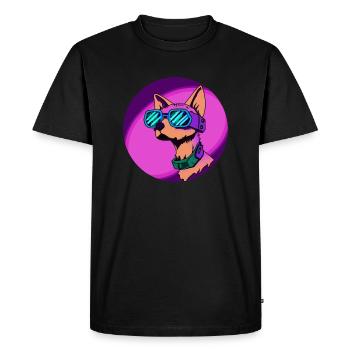 Cyber chien - T-shirt Premium bio Homme - noir - Devant - Nico (187cm)