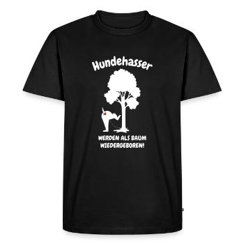 chien chien amoureux chiot - T-shirt Premium bio Homme - noir - Devant - Nico (187cm)