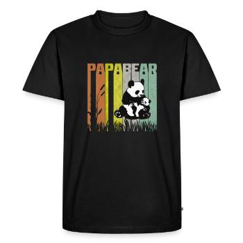 Papa ours et bébé ours chemise pour le père - T-shirt Premium bio Homme - noir - Devant - Nico (187cm)