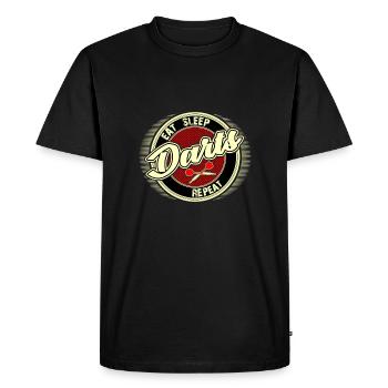 Fléchettes - Mangez la répétition du sommeil. Chemise de fléchettes. - T-shirt Premium bio Homme - noir - Devant - Nico (187cm)