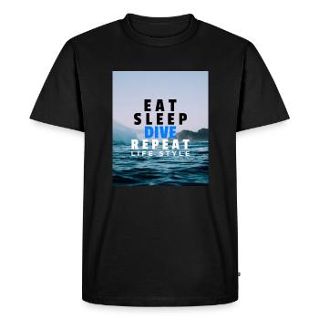 EAT SLEEP DIVE REPEAT Plongée Vacances Hobby Chemise - T-shirt Premium bio Homme - noir - Devant - Nico (187cm)