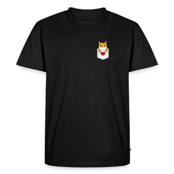 Shiba Inu dans fausse poche poitrine cadeau de chien mignon - T-shirt Premium bio Homme - noir - Devant - Nico (187cm)