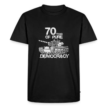 Tank soldier outfit cool leopard tank motive - Men's Premium Organic T-Shirt - black - Front - Nico (187cm)