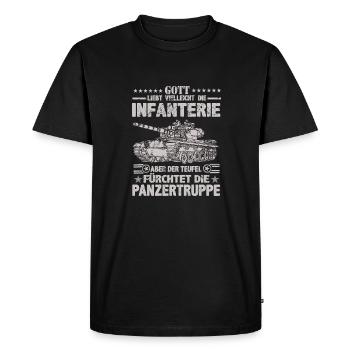 Tank t-shirt german tank soldiers outfit - Men's Premium Organic T-Shirt - black - Front - Nico (187cm)
