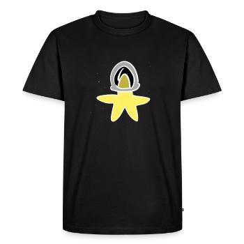 cartoon star helmet astronaut space - Men's Premium Organic T-Shirt - black - Front - Nico (187cm)