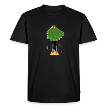 burning tree fire climate protection natural - Men's Premium Organic T-Shirt - black - Front - Nico (187cm)