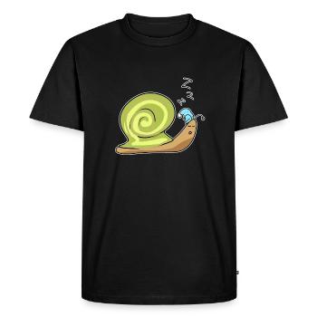 escargot sommeil fatigué animal nuit - T-shirt Premium bio Homme - noir - Devant - Nico (187cm)