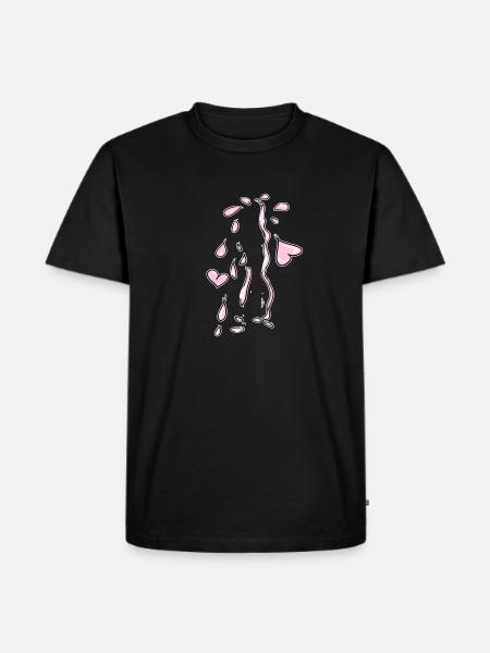 hearts pink heart symbol love - Men's Premium Organic T-Shirt - black