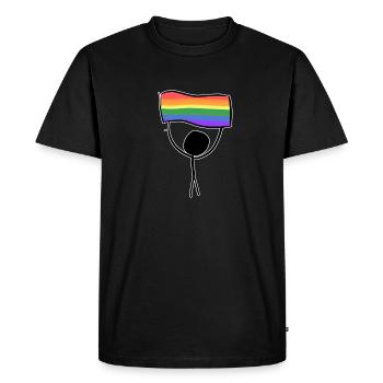 symbole du drapeau lgbt personne d’amour - T-shirt Premium bio Homme - noir - Devant - Nico (187cm)
