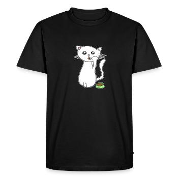 animal de compagnie symbole de nourriture pour chat - T-shirt Premium bio Homme - noir - Devant - Nico (187cm)