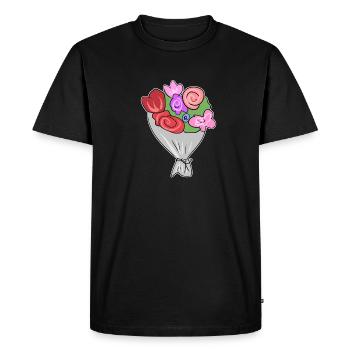bouquet de fleurs fleurs symbole plante - T-shirt Premium bio Homme - noir - Devant - Nico (187cm)