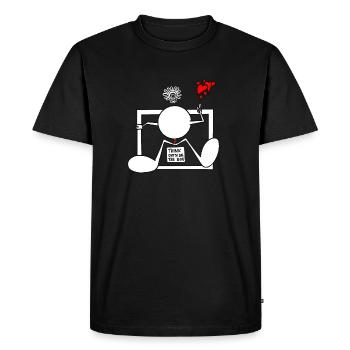 Think Outside The Box Plain Doodle - Men's Premium Organic T-Shirt - black - Front - Nico (187cm)