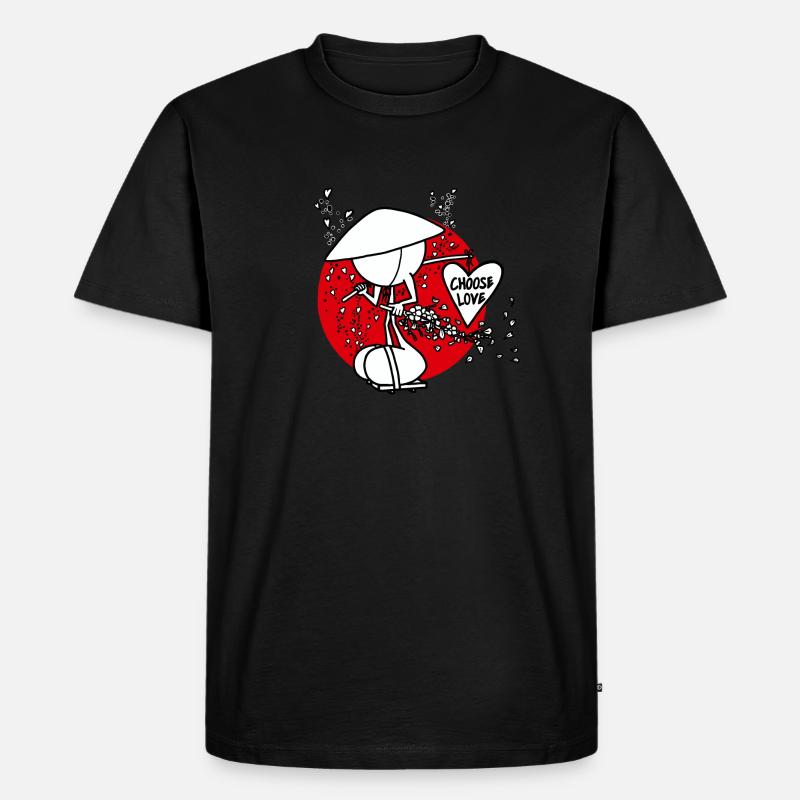 Samurai Of Hearts Plain Doddle - Men's Premium Organic T-Shirt - black