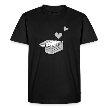 coffre au trésor symbole cœurs au trésor rouge - T-shirt Premium bio Homme - noir - Devant - Nico (187cm)
