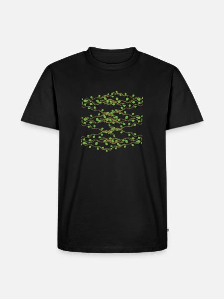 Leaves Pattern Branches Symbol - Men's Premium Organic T-Shirt - black