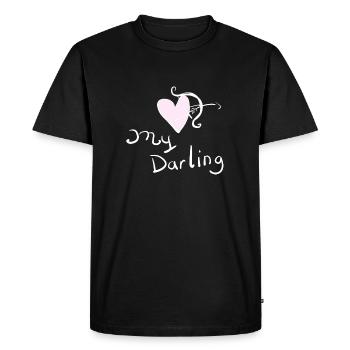 mon symbole d’amour de cœur de flèche chérie - T-shirt Premium bio Homme - noir - Devant - Nico (187cm)