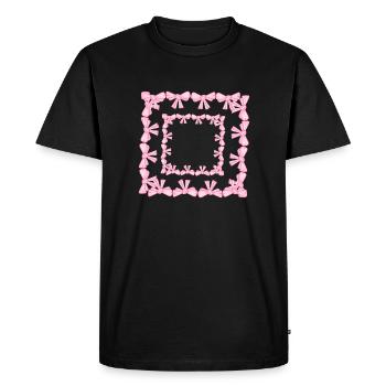 cadre carré boucle carrée rose - T-shirt Premium bio Homme - noir - Devant - Nico (187cm)
