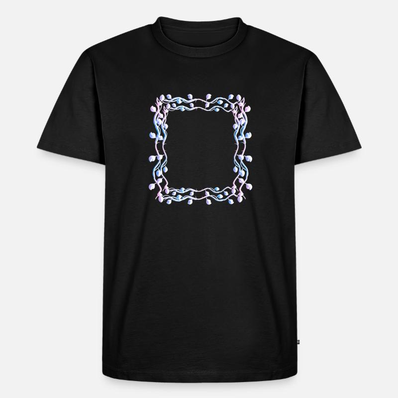 Leaves Square Shape Square Frame - Men's Premium Organic T-Shirt - black
