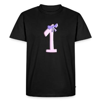 un numéro de boucle numéro rose en premier - T-shirt Premium bio Homme - noir - Devant - Nico (187cm)