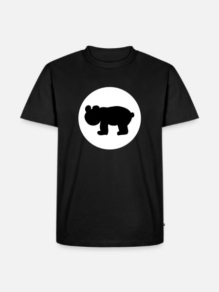 Circle Bear Animal Symbol - Men's Premium Organic T-Shirt - black